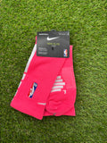 Nike Elite NBA DRI-FIT Pink & White Crew Socks Large