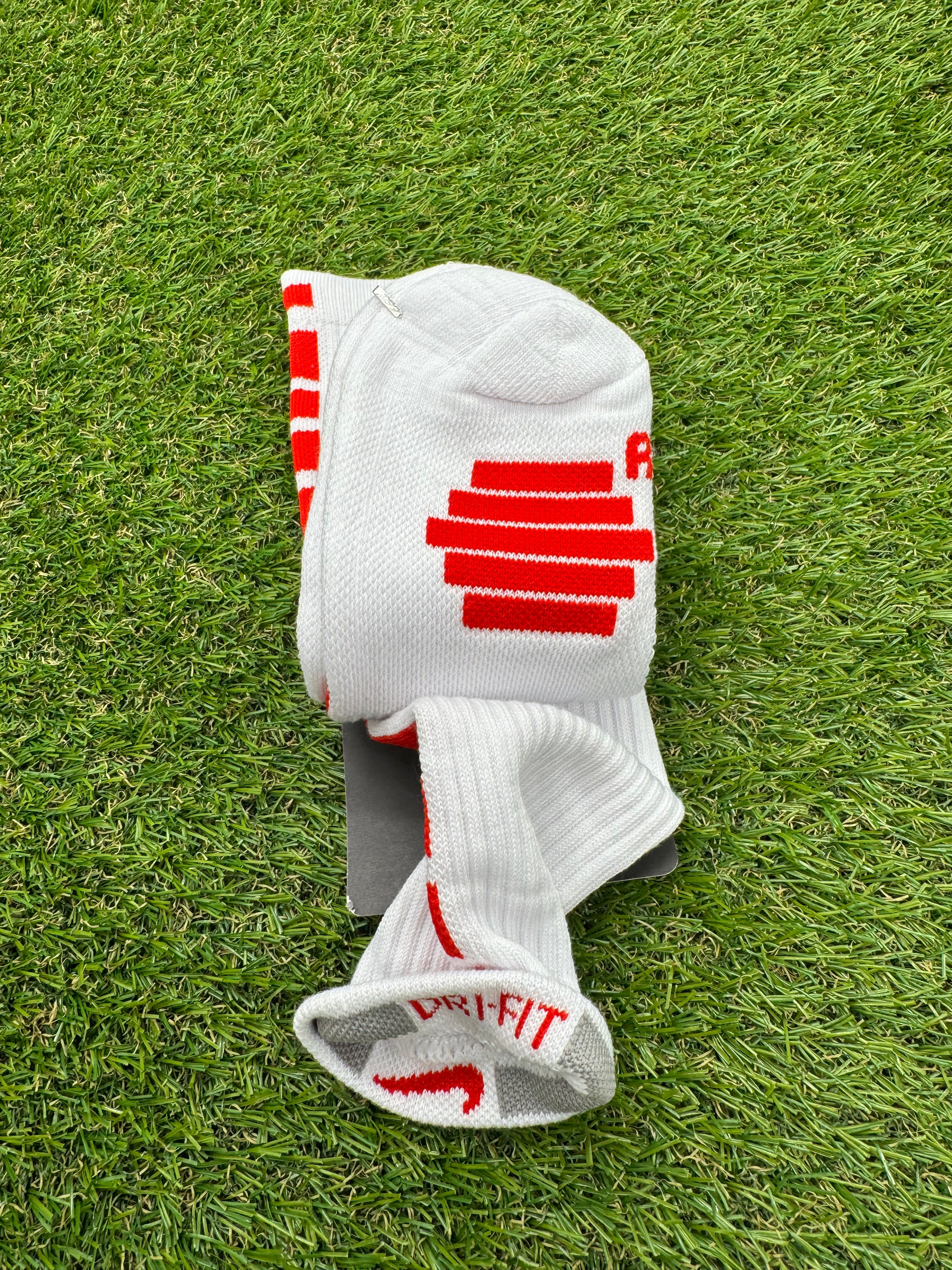 Nike Elite NBA DRI-FIT White & Red Crew Socks Large