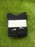 Nike Dri Fit Dry Cotton Crew Socks 6 Pairs Large Black