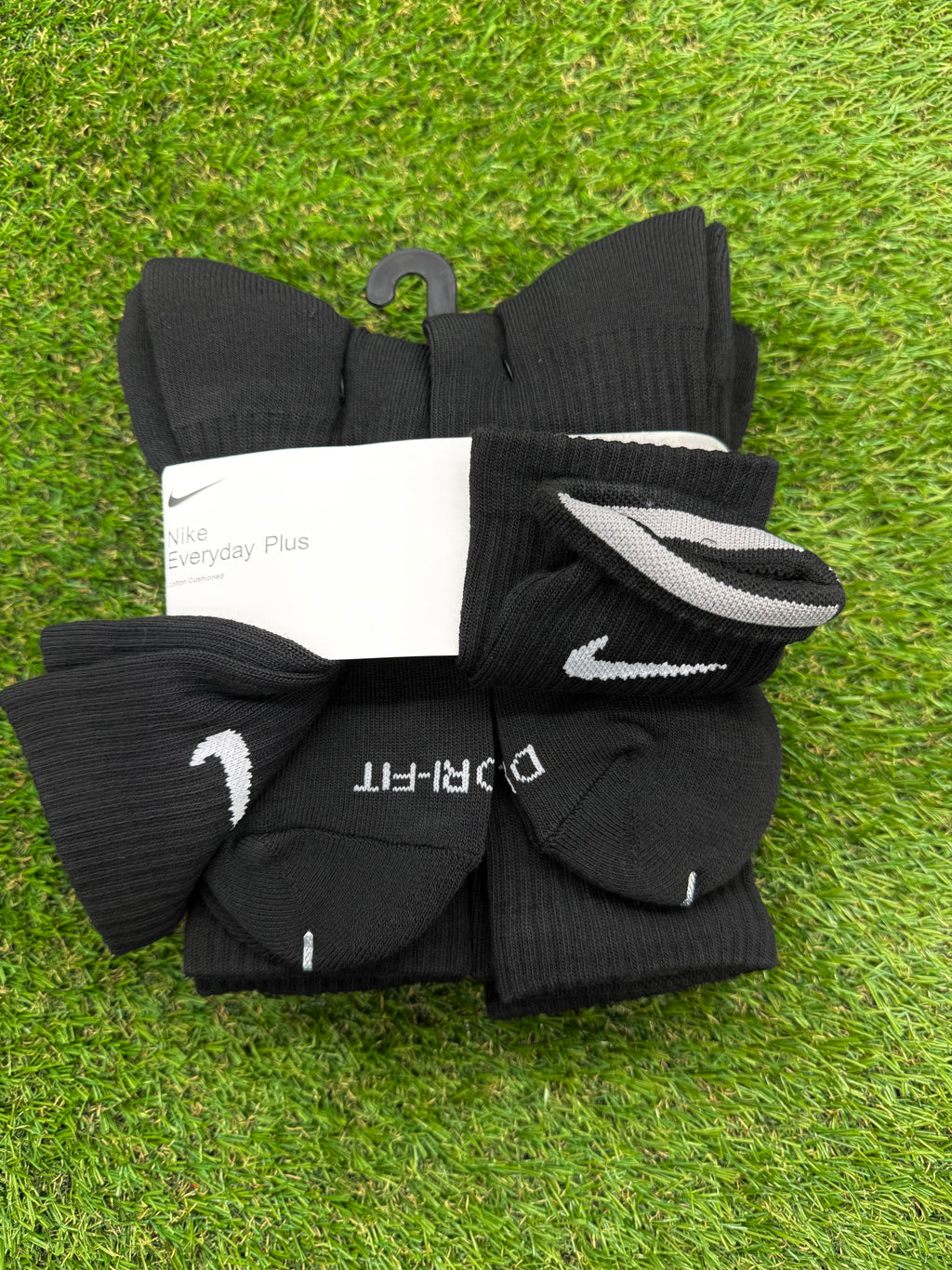 Nike Dri Fit Dry Cotton Crew Socks 6 Pairs Large Black