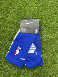 Nike Elite NBA DRI-FIT Blue & White Crew Socks Large