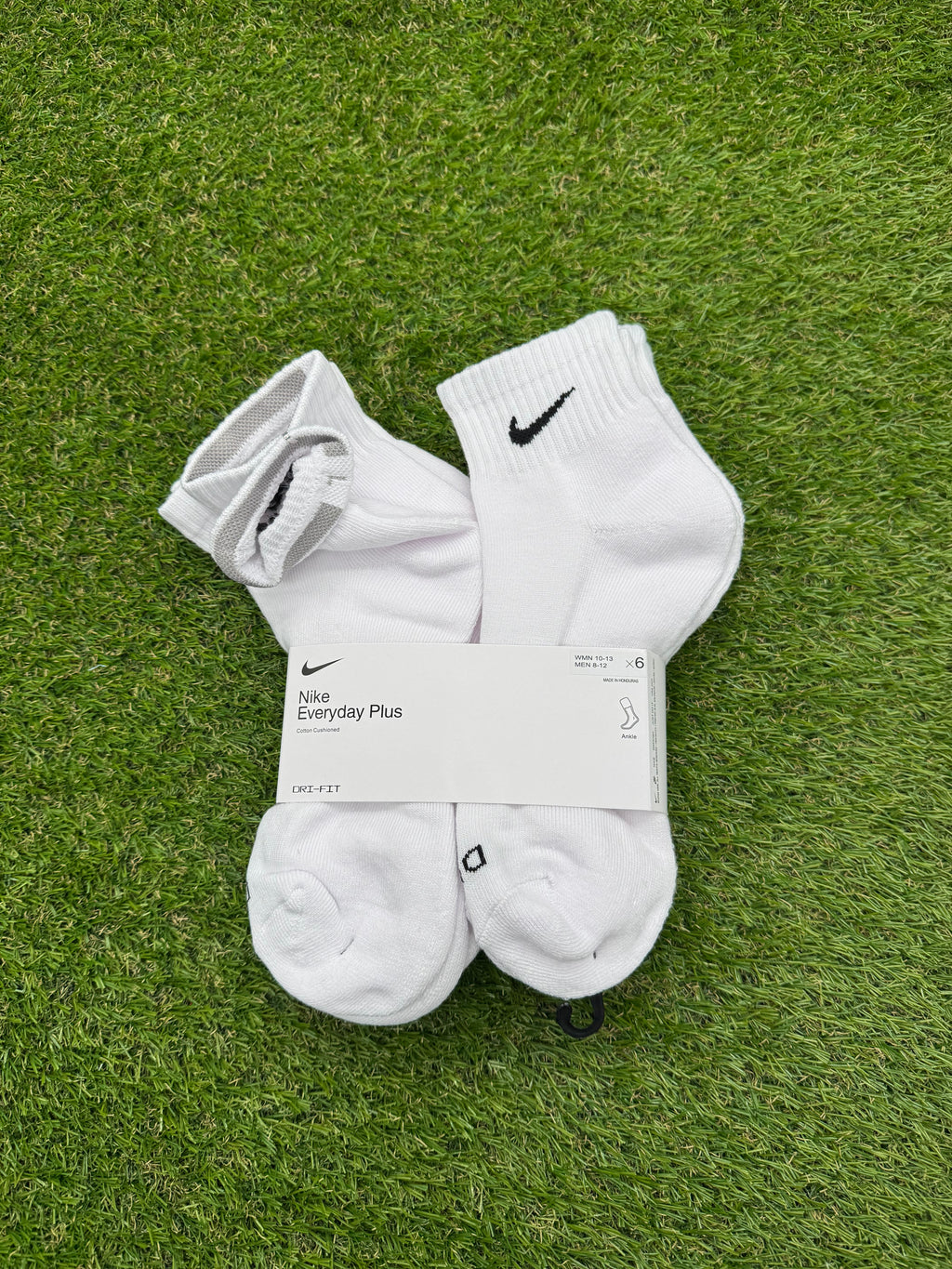 Nike Dri Fit Dry Cotton Ankle Socks 6 Pairs Large White