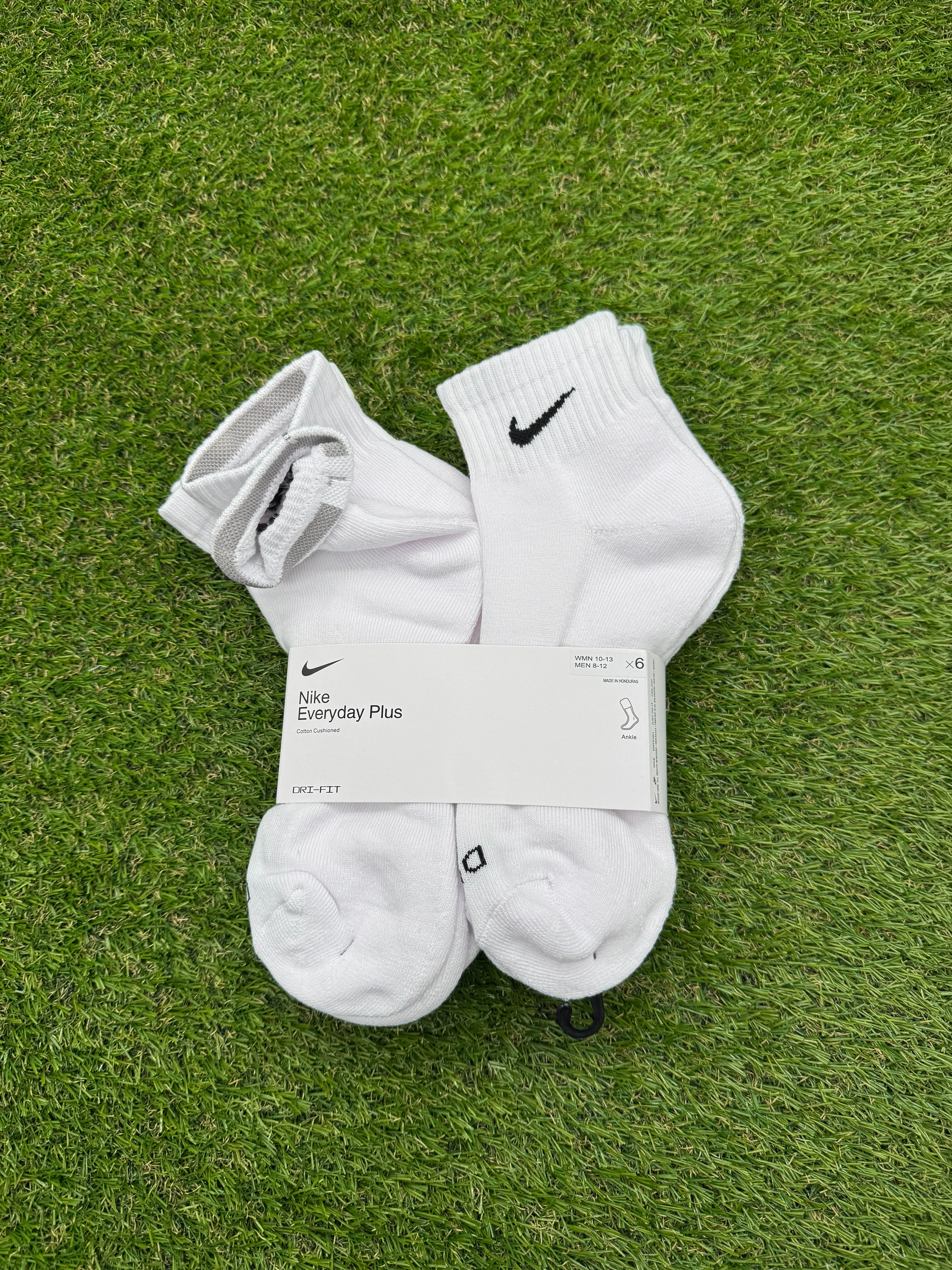 Nike Dri Fit Dry Cotton Ankle Socks 6 Pairs Large White