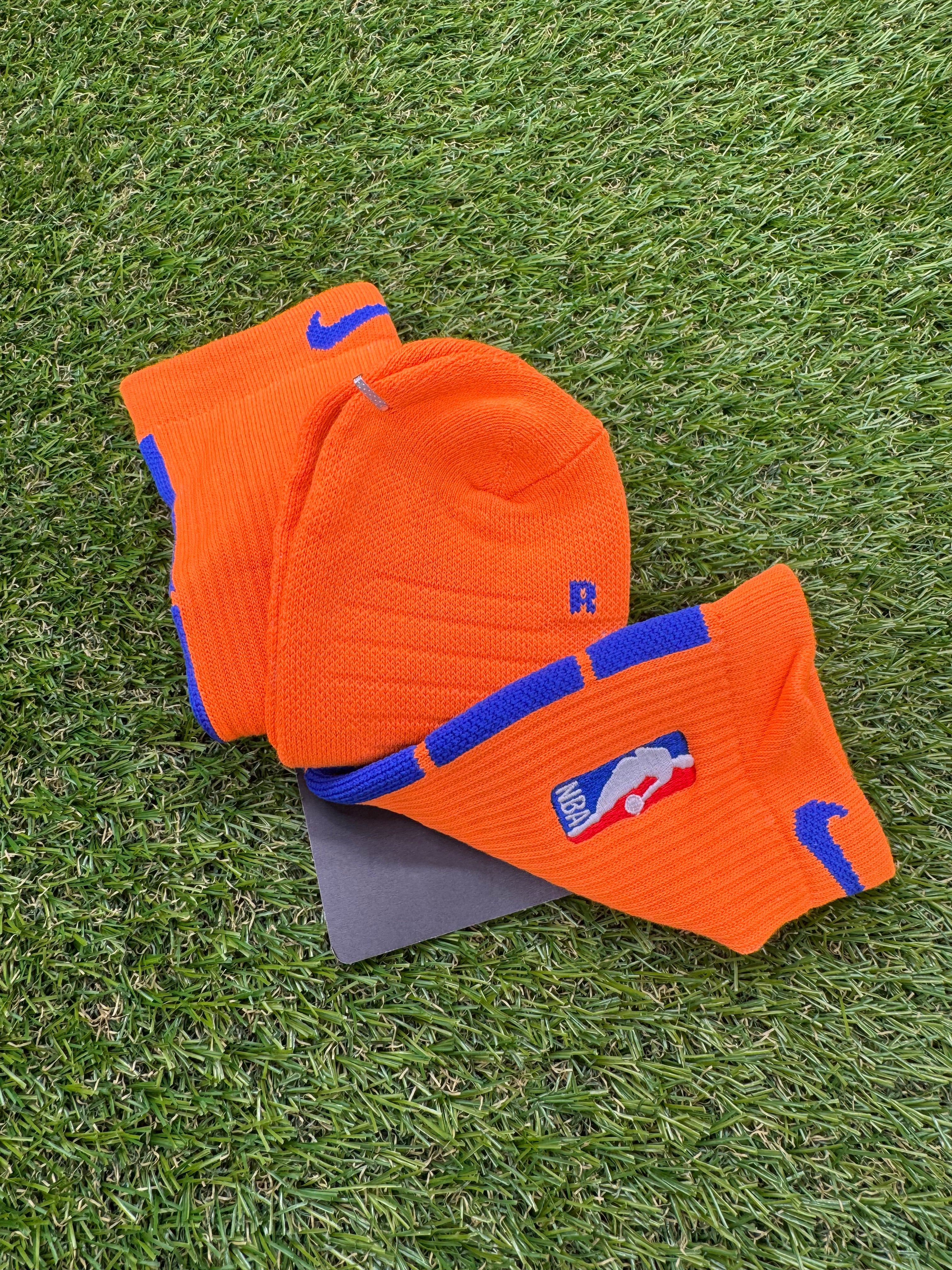 Nike Elite NBA Orange & Blue Crew Socks Large