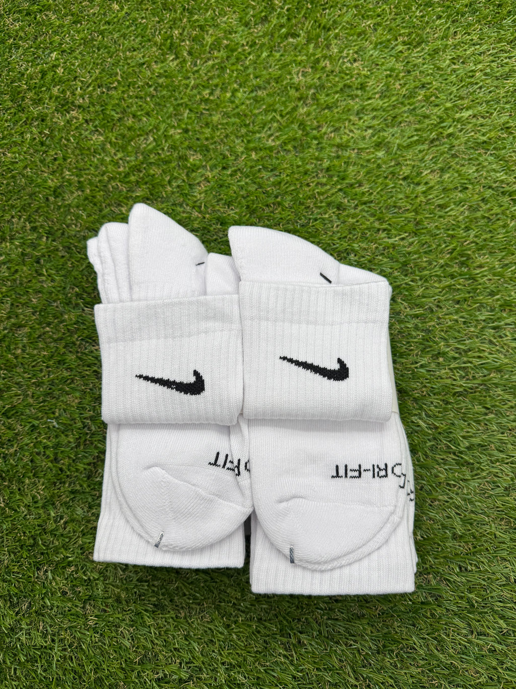 Nike Dri Fit Dry Cotton Crew Socks 6 Pairs Large White